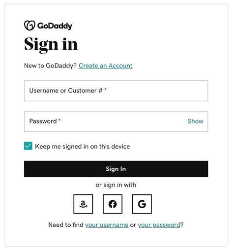 godaddy 365 sign in